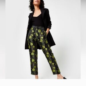 Scotch & Soda Floral Satin Pants L Forest Fairy Boho Dark Cottagecore